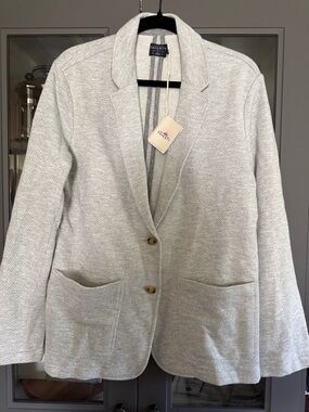 Faherty Light Heather Gray Knit Blazer